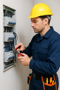 elektriker  vid elskåp